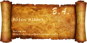Bölcs Albert névjegykártya